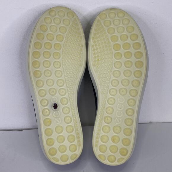 ECCO Soft 7 Woven Leather Slip On Sneakers Sz 5.5 Gravity Gray Metallic Comfort - Picture 7 of 10